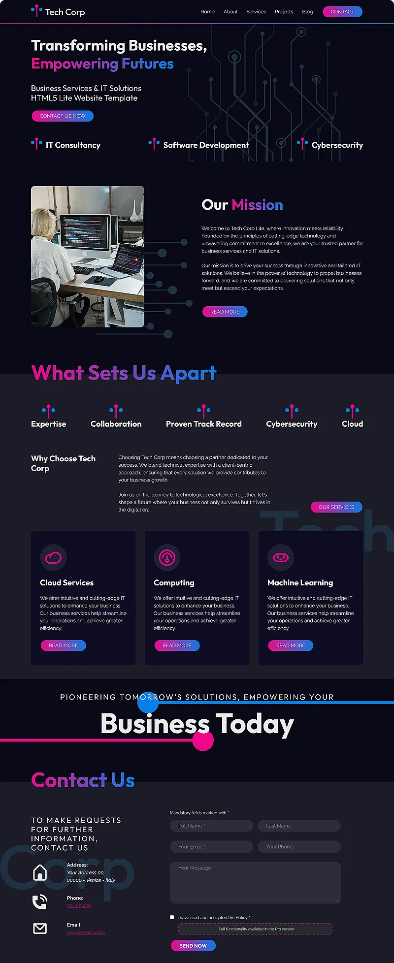 TechCorp Lite Template | Premium Website Templates & Themes | Travolgi Themes