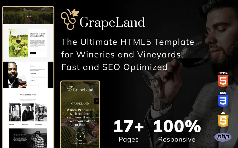 GrapeLand - The Ultimate HTML5 Template for Wineries and Vineyards, Fast and SEO Optimized | Premium Website Templates & Themes | Travolgi Themes GrapeLand - The Ultimate HTML5 Template for Wineries and Vineyards, Fast and SEO Optimized | Premium Website Templates & Themes | Travolgi Themes