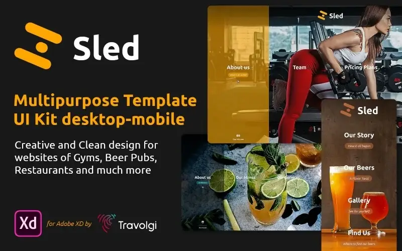 Sled UI Kit of Adobe XD | Premium Website Templates & Themes | Travolgi Themes Sled UI Kit of Adobe XD | Premium Website Templates & Themes | Travolgi Themes